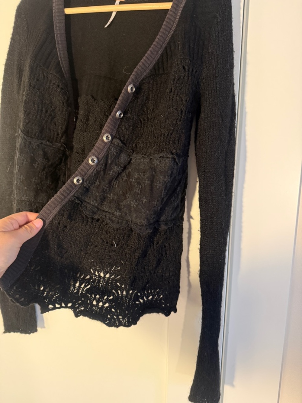 Free People Black Open-Knit Cardigan - Picture 2 of 4